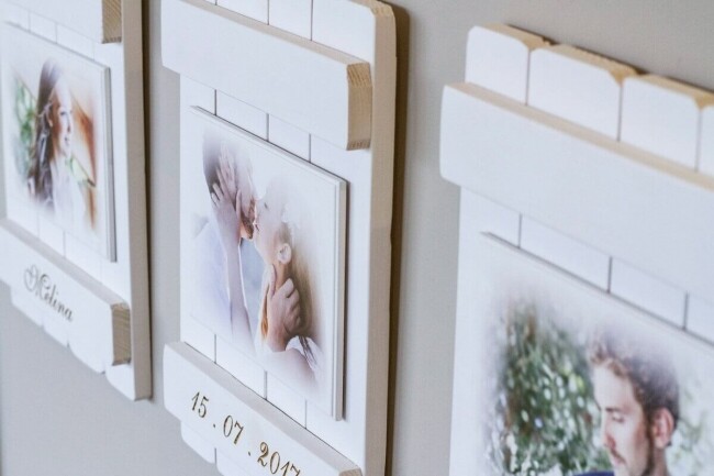 Σετ 3 Ξύλινα Κάδρα με Εκτύπωση & Χάραξη