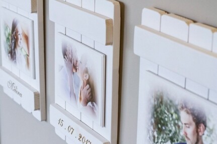 Σετ 3 Ξύλινα Κάδρα με Εκτύπωση & Χάραξη