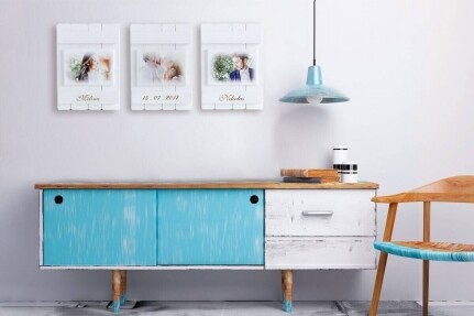 Σετ 3 Ξύλινα Κάδρα με Εκτύπωση & Χάραξη