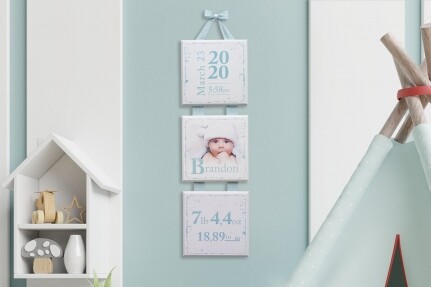 Σετ 3 Ξύλινων Κάδρων